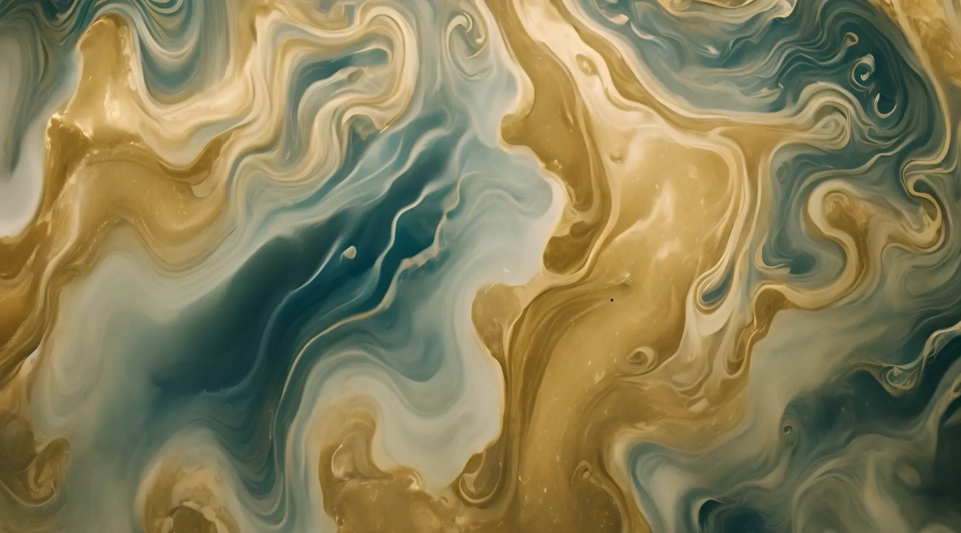 Golden and Azure Swirls Fluid Stock Video
